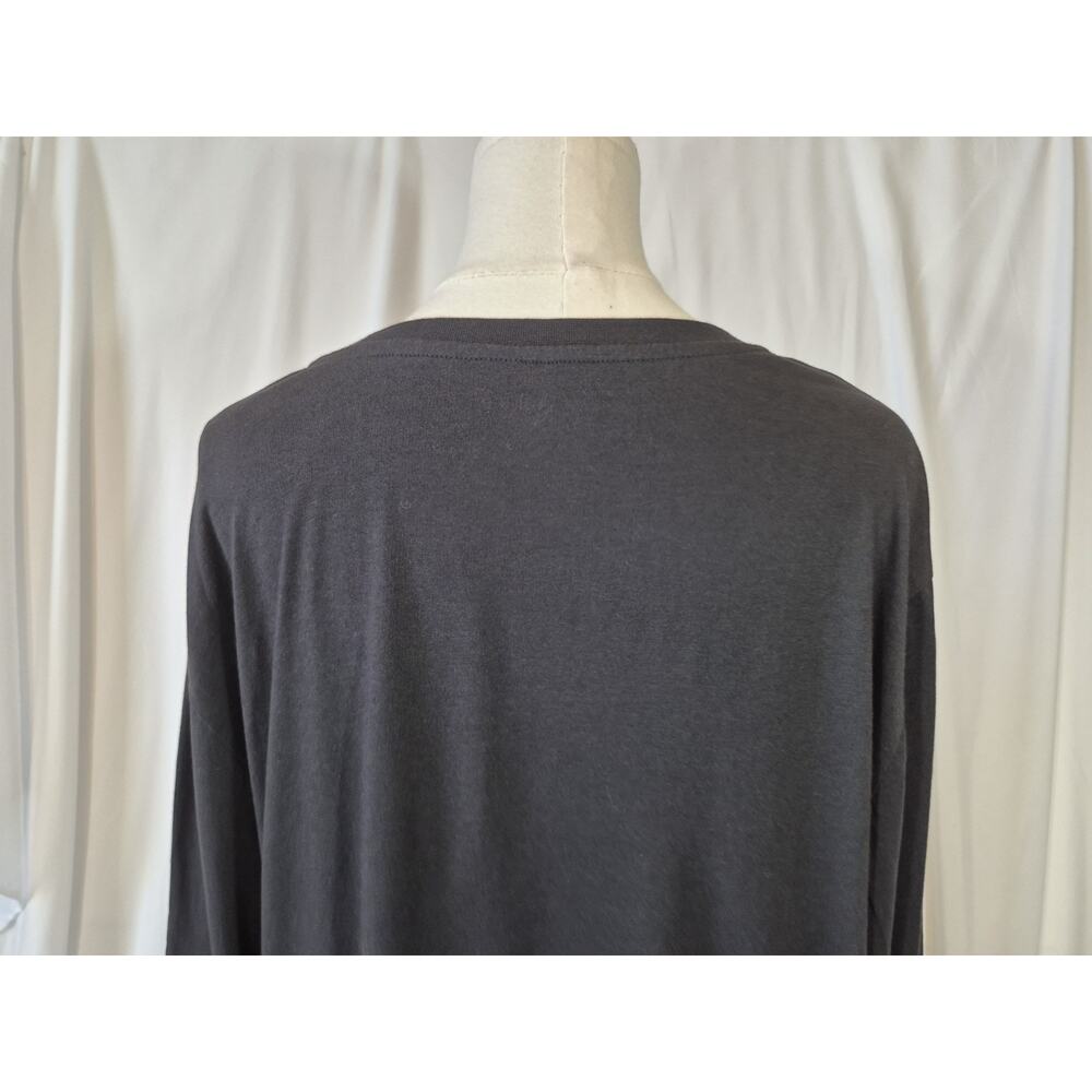 Quince Black Cotton Modal Relaxed Long Sleeve Top Large - Picture 8 of 9